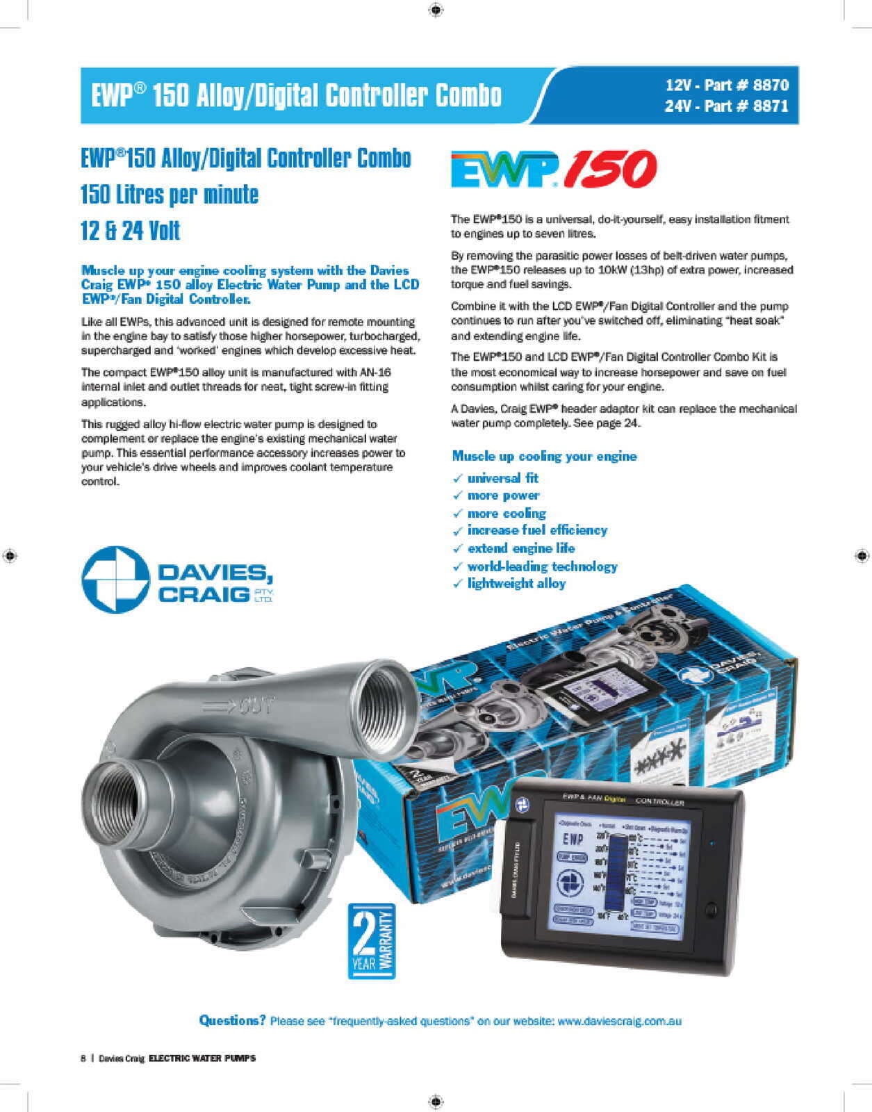 EWP 150 LTR Electric Engine Pump-Alum Casing with LCD Controller