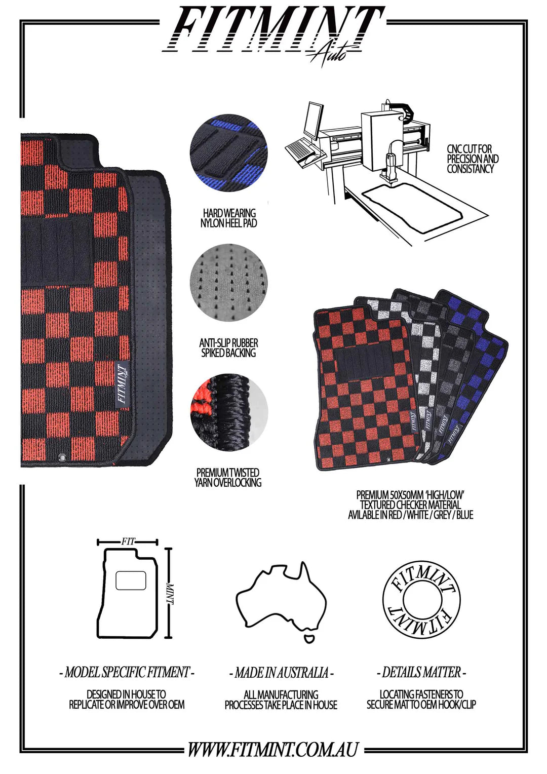 MX5 NA/NB Checker Floor Mats! (RHD)