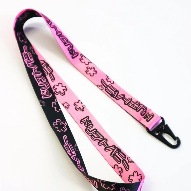Drift Bunny Sakura Pink and Black Lanyard