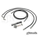 GKtech 2 pot Nissan stand alone SS braided brake line kit