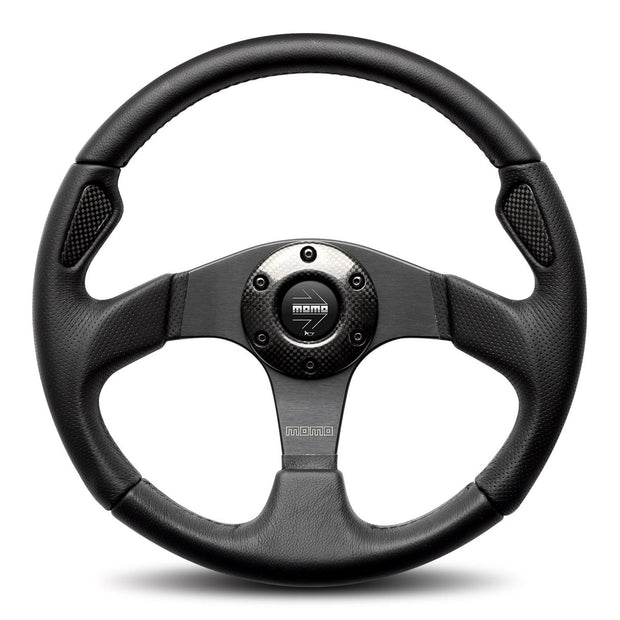 MOMO JET Black Leather 320mm Steering Wheel