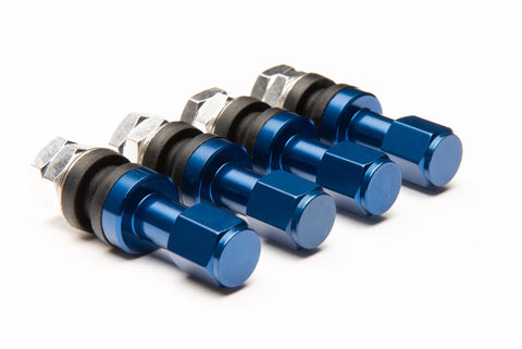 Sniper Wheels Aluminium Valve Stems/cap set of 4pcs Blue