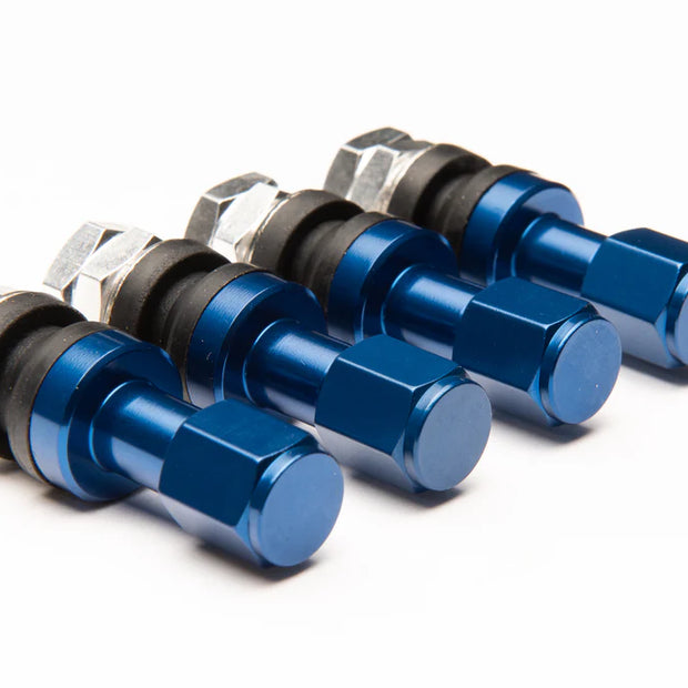 Sniper Wheels Aluminium Valve Stems/cap set of 4pcs Blue