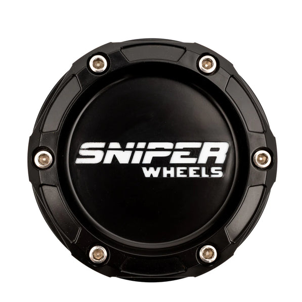 Sniper Wheels Centre Cap White Lettering