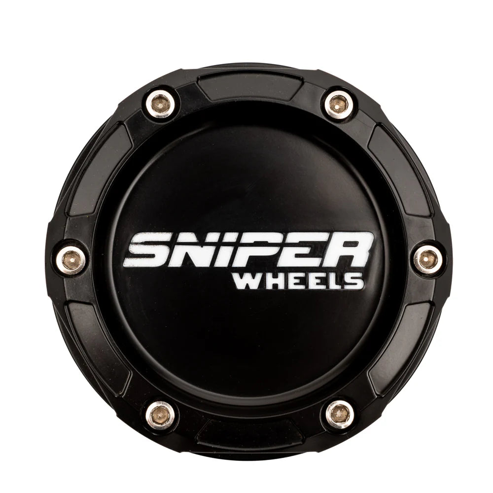 Sniper Wheels Centre Cap White Lettering