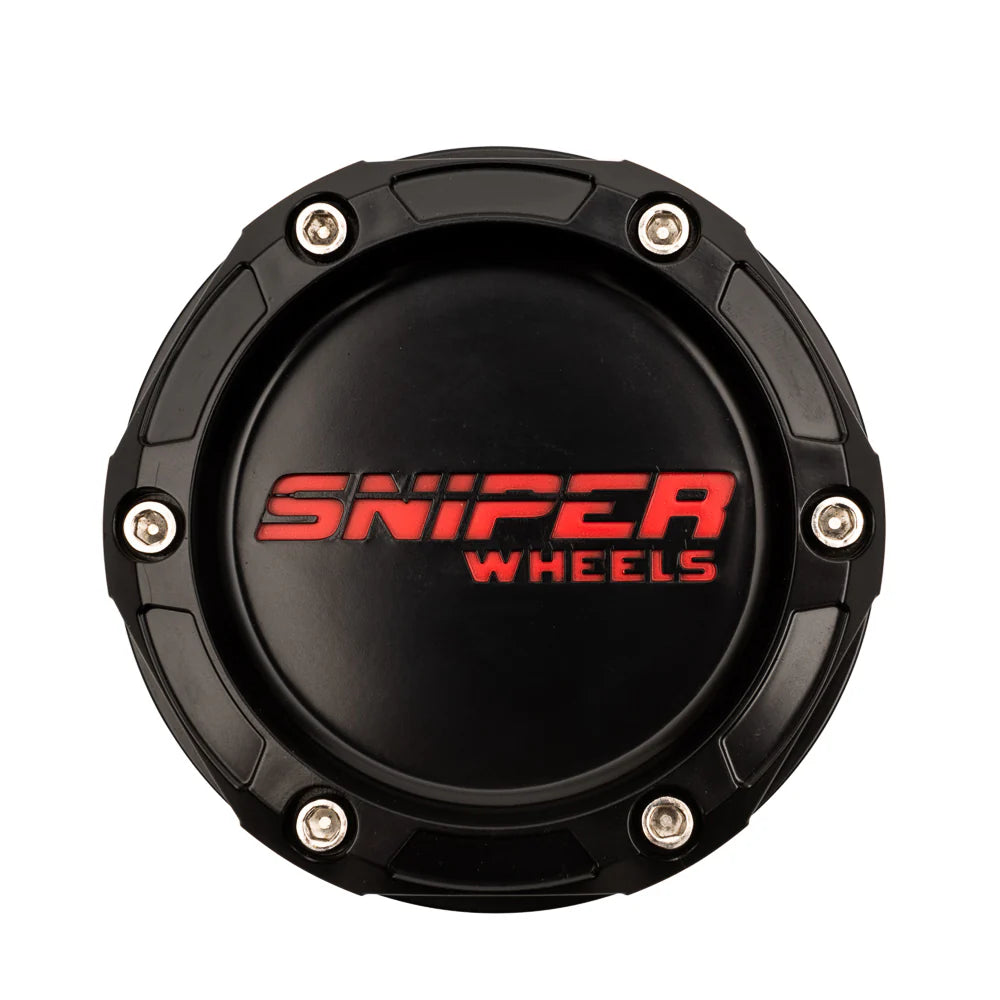 Sniper Wheels Centre Cap Red Lettering – CI Performance Parts