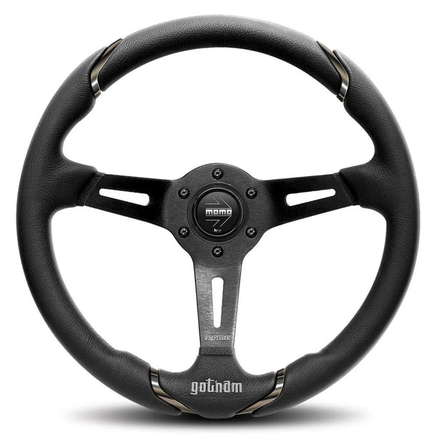 MOMO Gotham Black Leather 350mm Steering Wheel