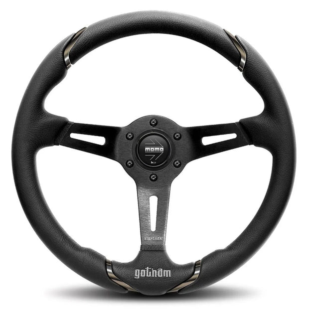 MOMO Gotham Black Leather 350mm Steering Wheel