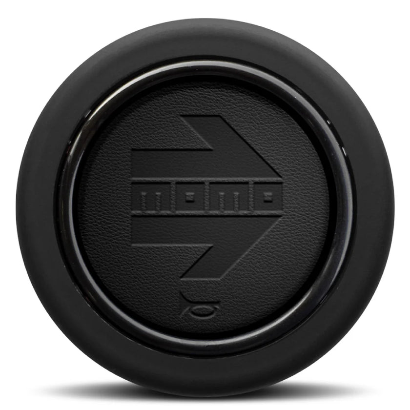MOMO Black Leather Embossed Round Lip 2P Horn Button