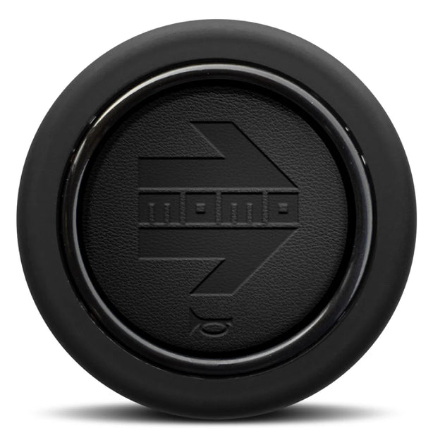 MOMO Black Leather Embossed Round Lip 2P Horn Button