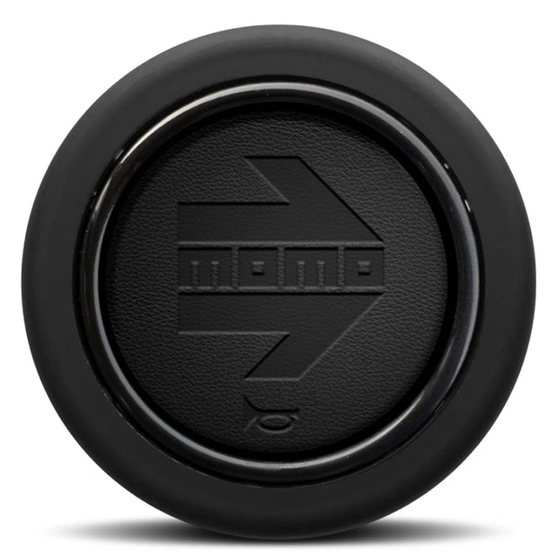 MOMO Black Leather Embossed Round Lip 2P Horn Button