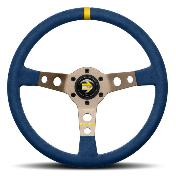 MOMO MOD 07 Blue Microfibre Anthracite Spokes 350mm Steering Wheel