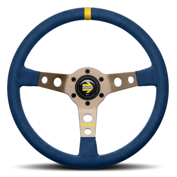 MOMO MOD 07 Blue Microfibre Anthracite Spokes 350mm Steering Wheel