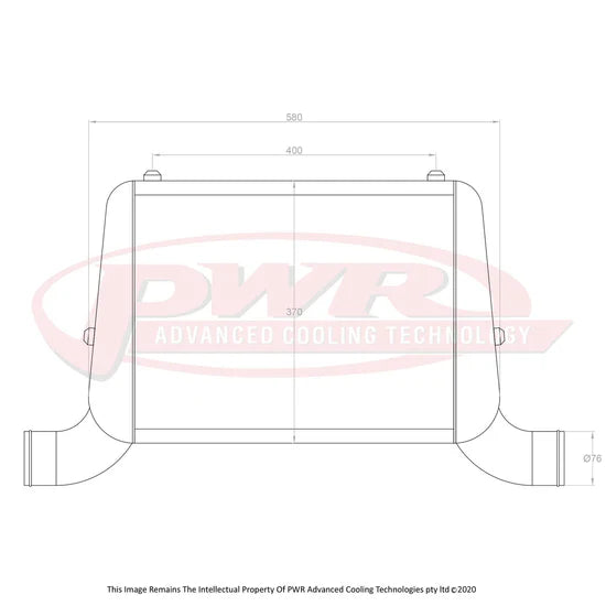 PWR - Mazda RX2-RX7 Series 1-3 12AT / 13BT Rotary 68mm Intercooler 3" Outlets