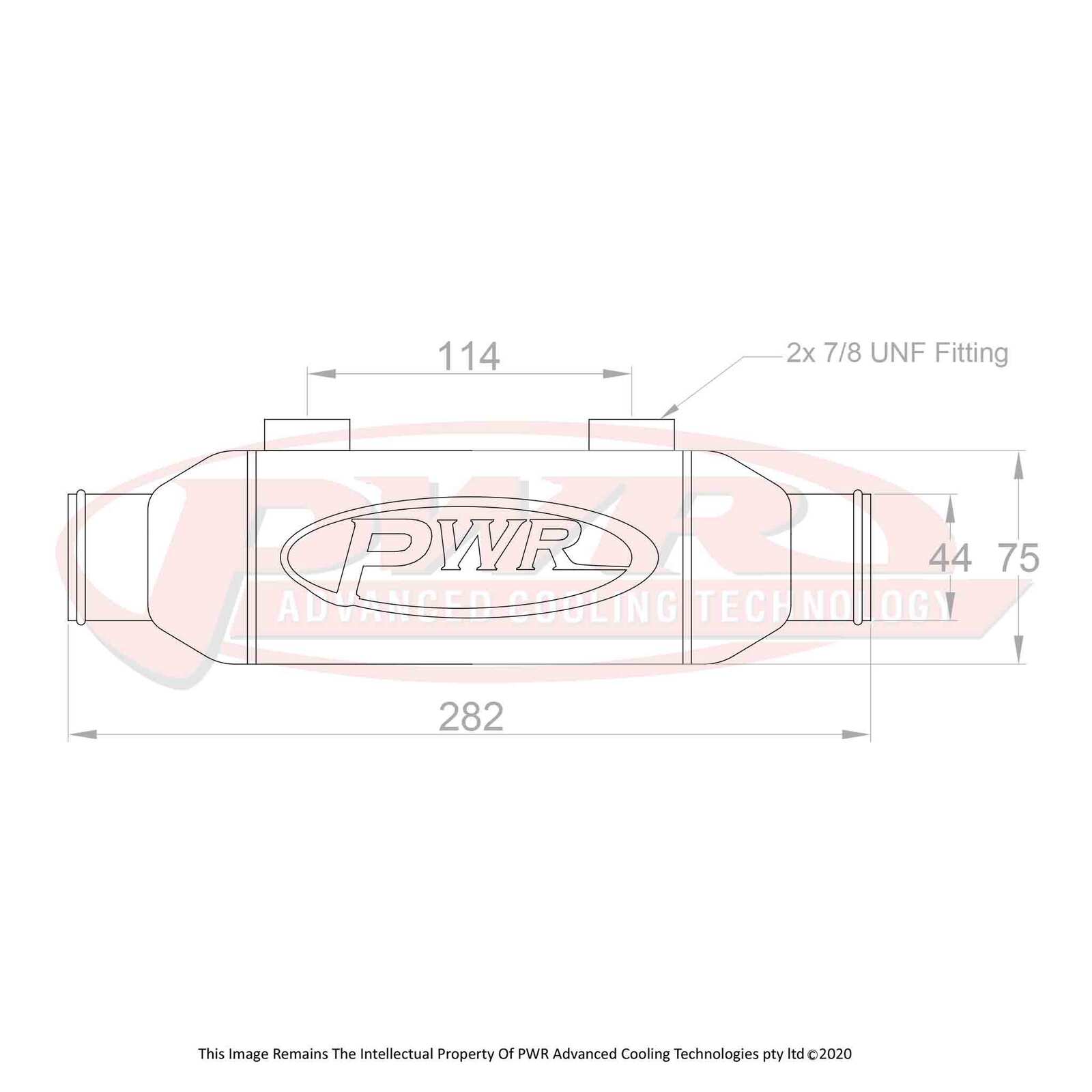 PWR UNIVERSAL Water To Oil Engine Oil Cooler  With 44mm Water Outlets