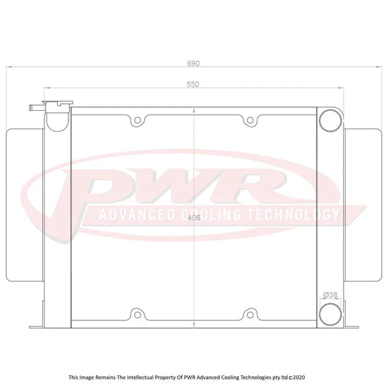 PWR - Suits Mazda RX2 - RX7 Series 1-3 12A & 13B (1970-1985) 55mm Radiator with mounts to suit 16