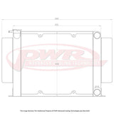 PWR - Suits Mazda RX2 - RX7 Series 1-3 12A & 13B (1970-1985) 55mm Radiator with mounts to suit 16" SPAL Thermo