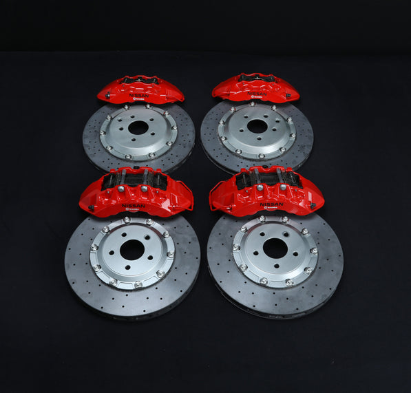 R35 GTR Carbon Ceramic Brake Conversion Kit – Nissan Skyline R32-R34 – Red Calipers with Black Hat