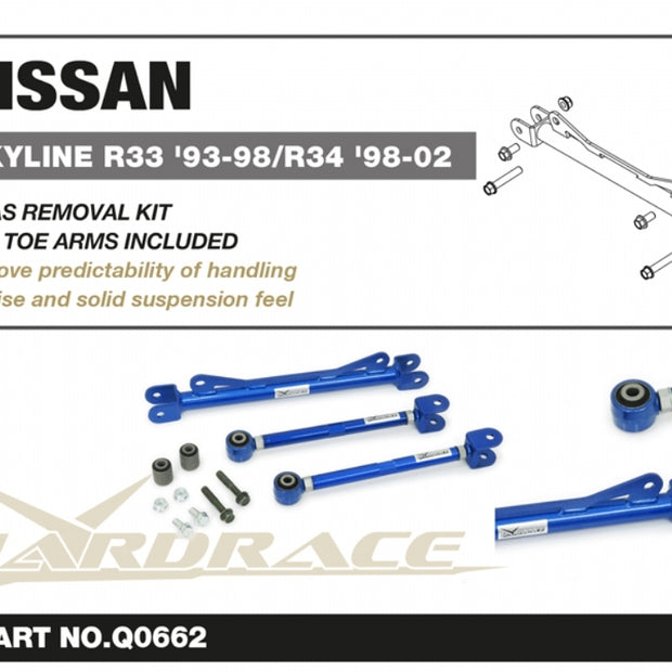 HARDRACE HICAS REMOVAL KIT NISSAN, SKYLINE, R33/R34 GTST GT-T GT-R