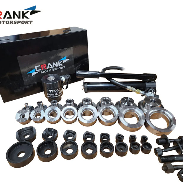 Crank Motorsport 36 Pcs Dimple Die Hole Punch Set – 16–63 mm Cut, 1/2–2.5 in RADIUS Premium Kit
