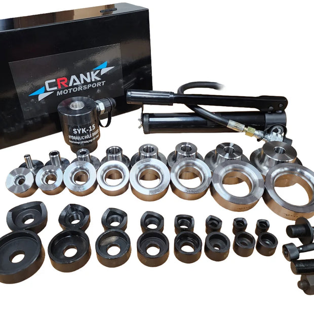 Crank Motorsport 36 Pcs Dimple Die Hole Punch Set – 16–63 mm Cut, 1/2–2.5 in RADIUS Premium Kit