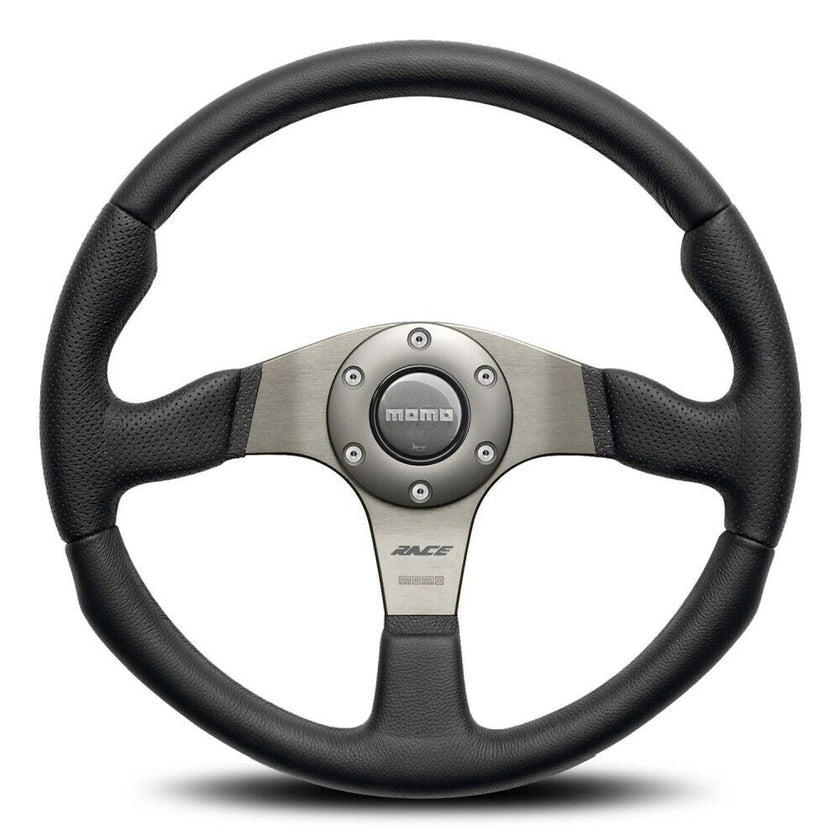 MOMO Race Black Leather 350mm Steering Wheel
