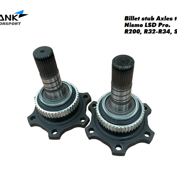 Crank Motorsport R200 Billet stub axles to suit Nismo Pro diff centre. Rated 2200 HP.