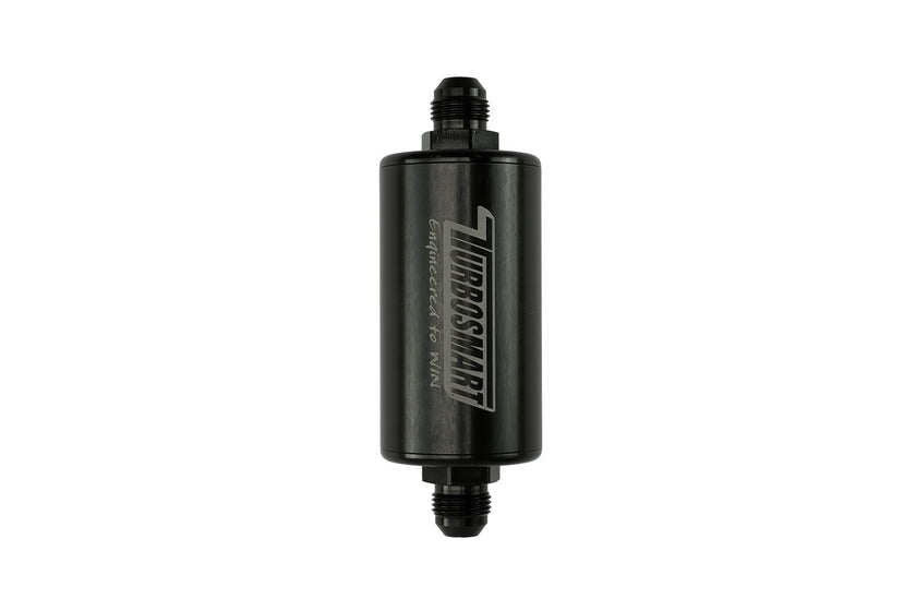 TURBOSMART Inline Fuel Filter 10um 8AN Black