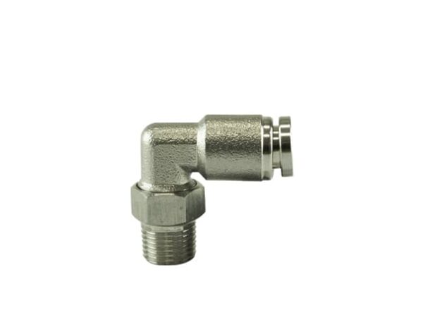 1/8" NPT 90Deg Pushloc Fitting - SS - 1/4"