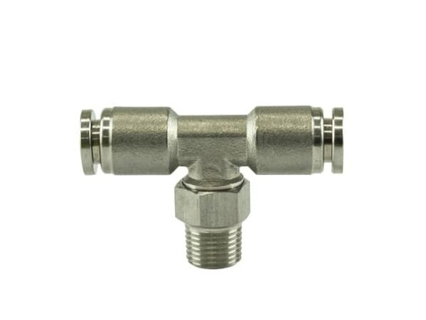 1/8" NPT Tee Pushloc Fitting - SS - 1/4"