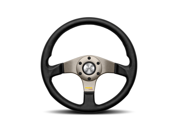 MOMO Tuner Anthracite Black Leather 320mm Steering Wheel
