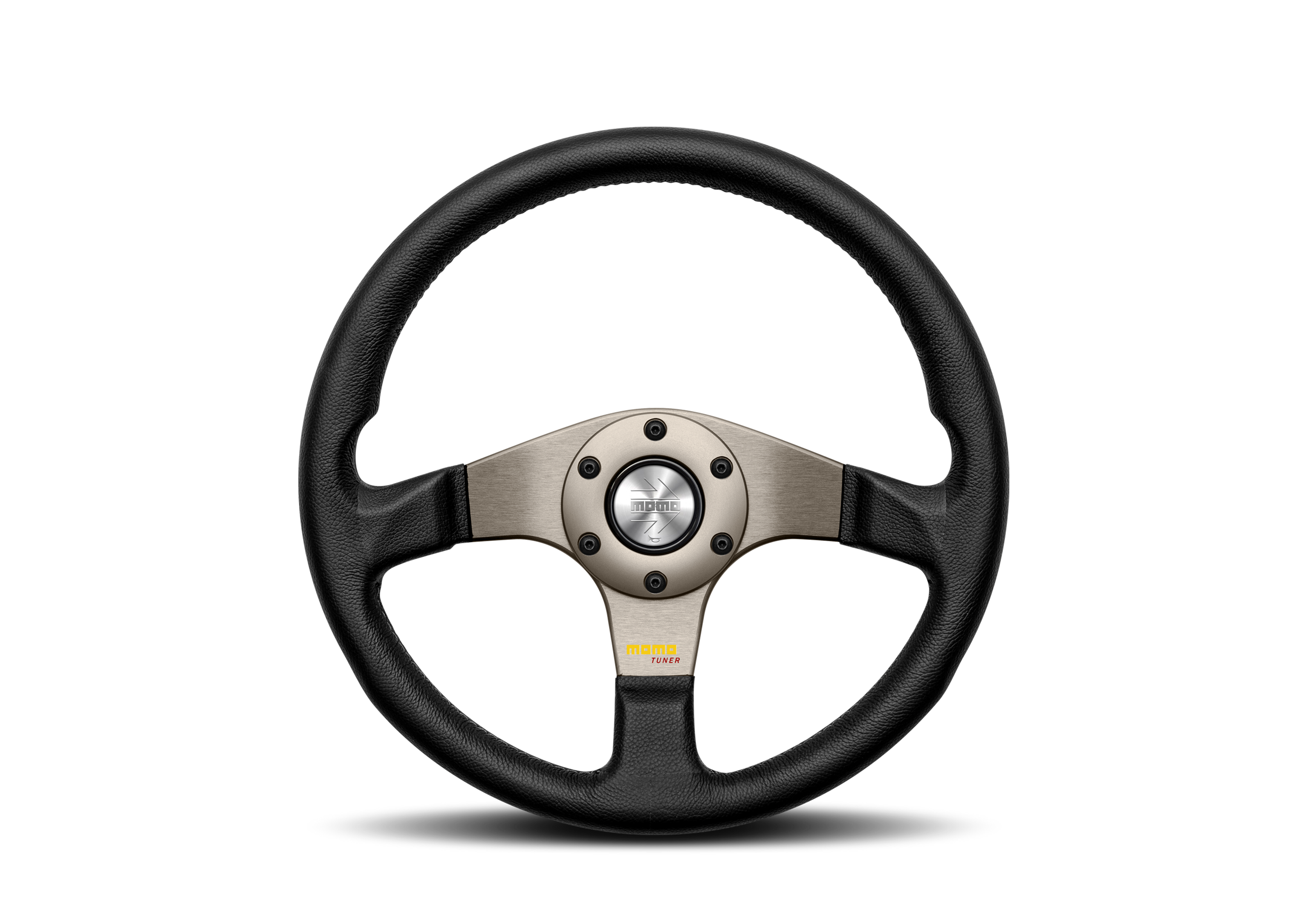 MOMO Tuner Anthracite Black Leather 320mm Steering Wheel