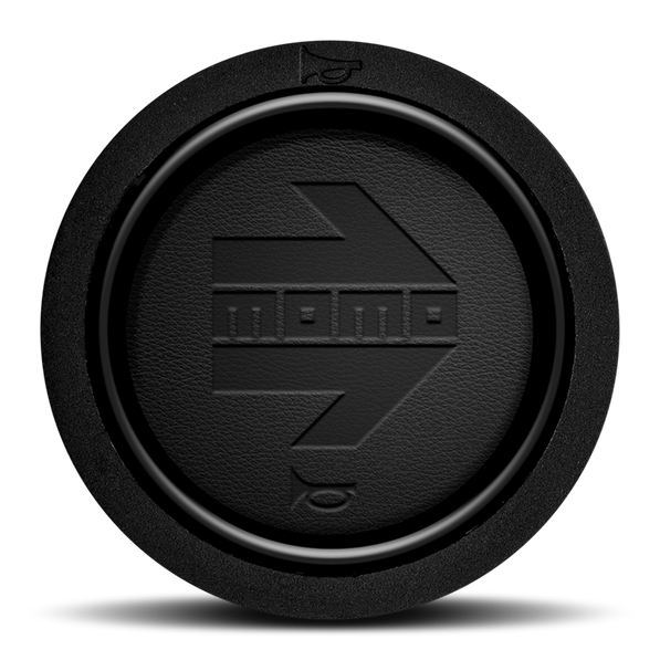MOMO Black Leather Embossed Flat Lip 2P Horn Button