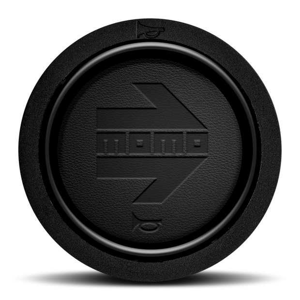 MOMO Black Leather Embossed Flat Lip 2P Horn Button