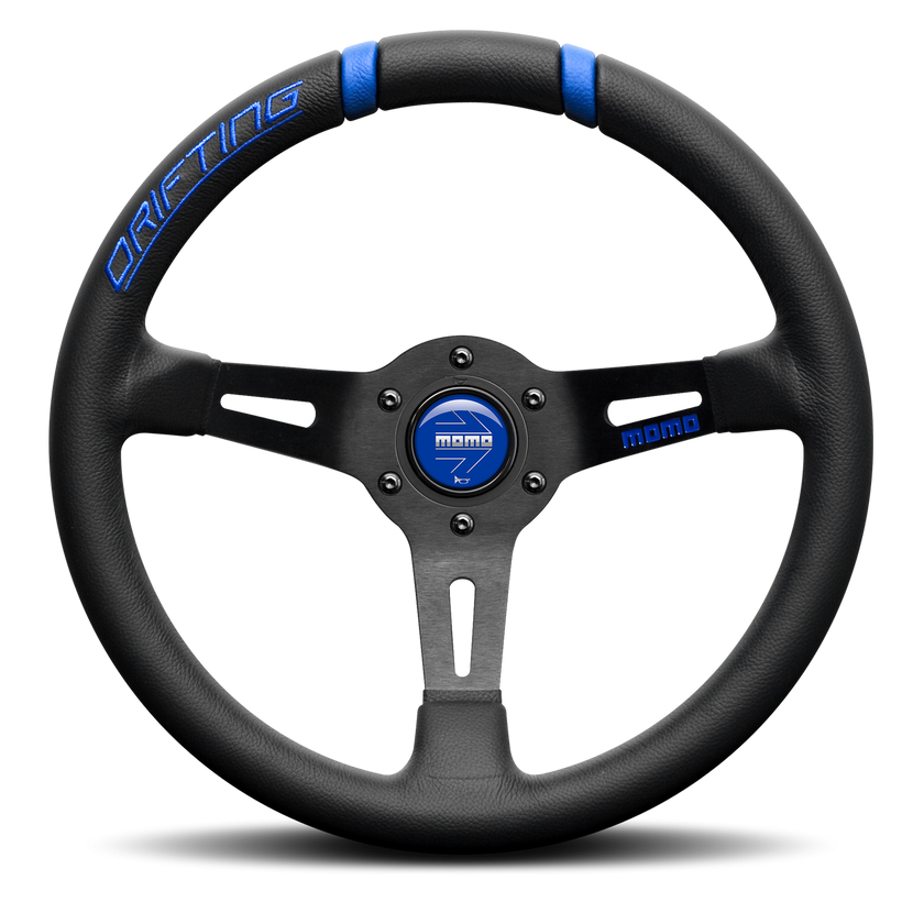 MOMO Drifting Black/Blue 330mm Steering Wheel