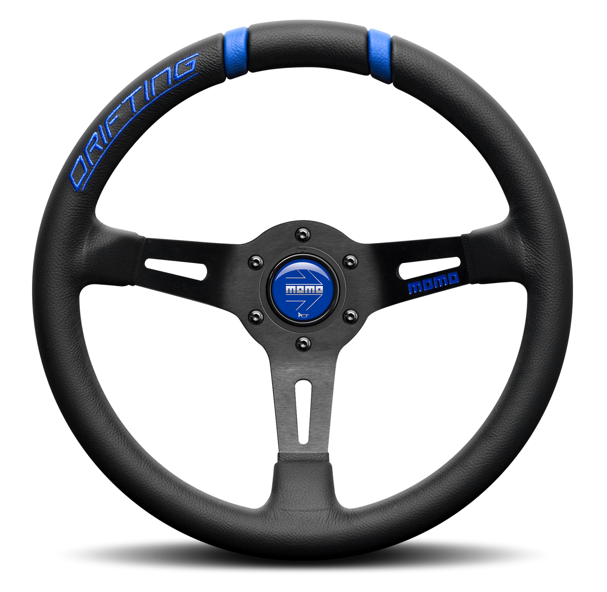 MOMO Drifting Black/Blue 330mm Steering Wheel