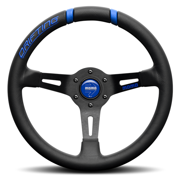 MOMO Drifting Black/Blue 330mm Steering Wheel
