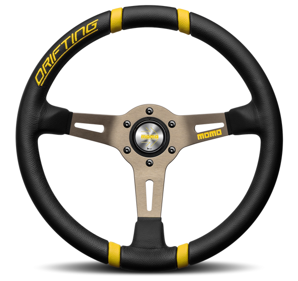 MOMO Drifting Black/Yellow 350mm Steering Wheel