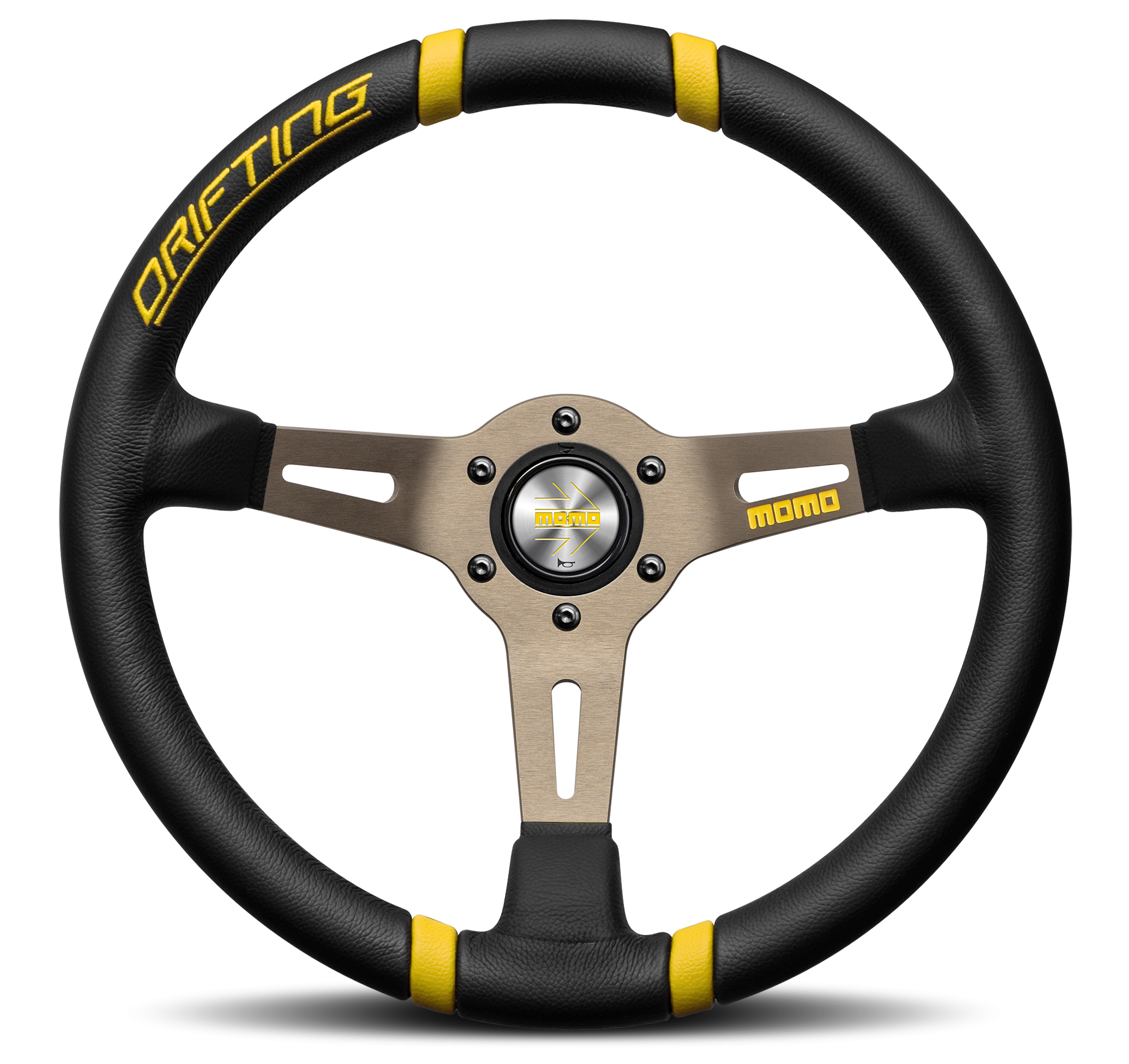 MOMO Drifting Black/Yellow 350mm Steering Wheel