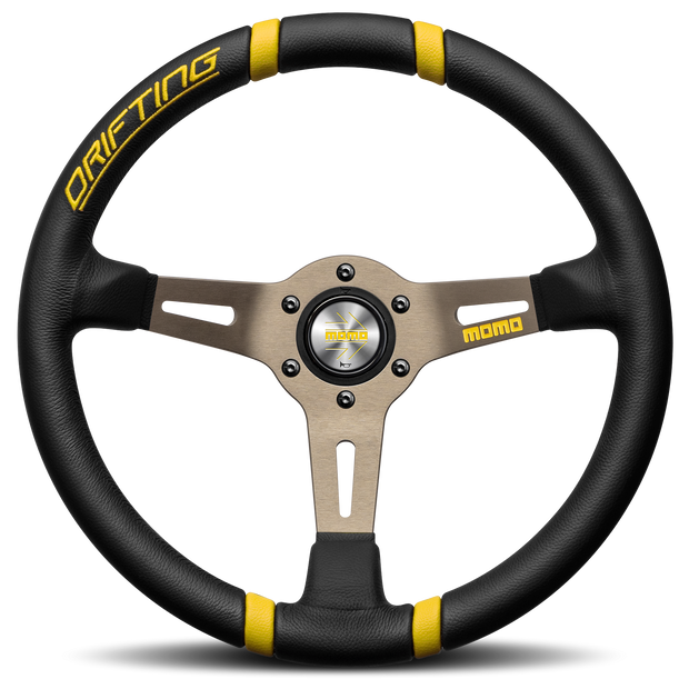 MOMO Drifting Black/Yellow 350mm Steering Wheel
