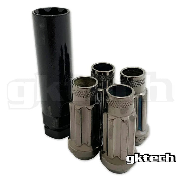 GKtech Open Ended Lock Nuts (Set of 4 + Socket)