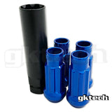 GKtech Open Ended Lock Nuts (Set of 4 + Socket)