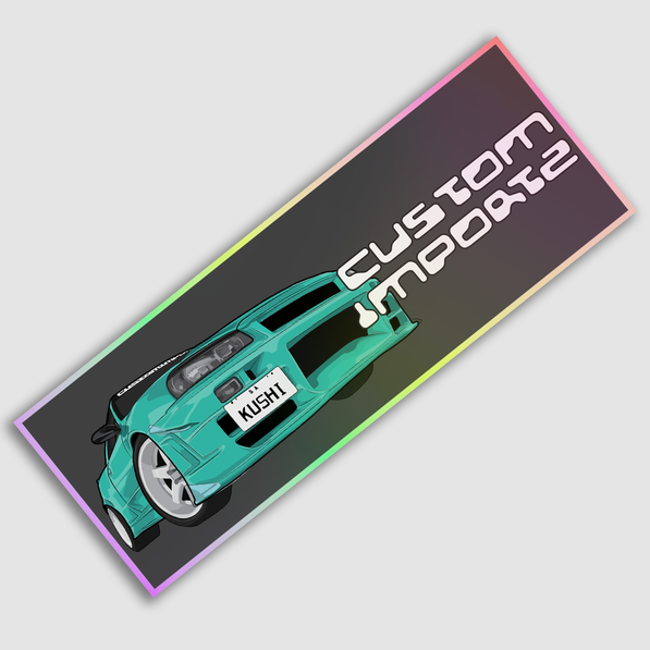 Custom Importz Kushi Holographic Slap Sticker