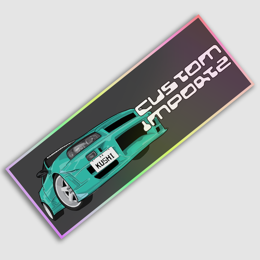 Custom Importz Kushi Holographic Slap Sticker