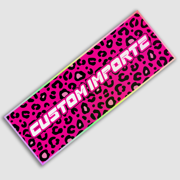 Custom Importz Leopard Holographic Slap Sticker