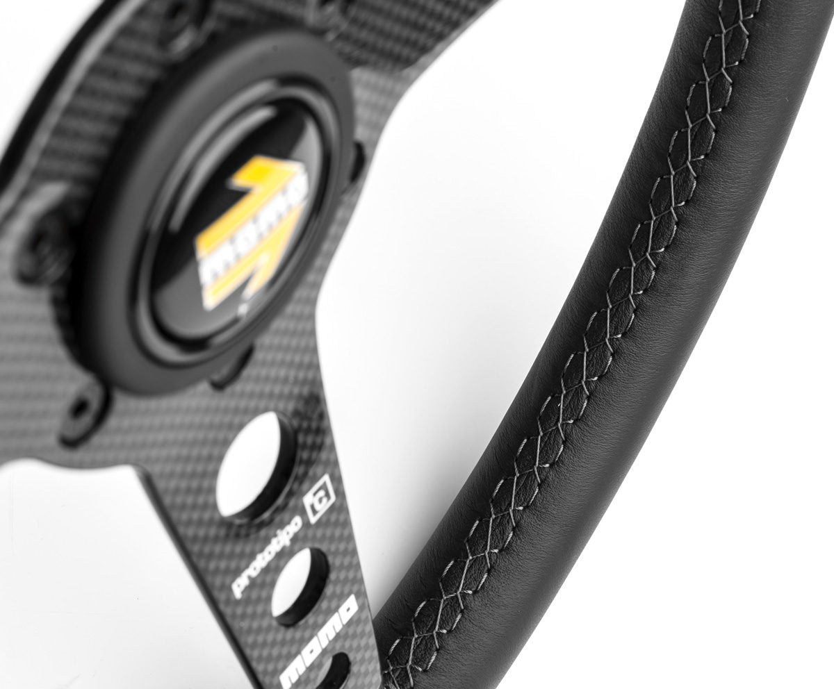 Momo Prototipo 6c Carbon Black Leather 350mm Steering Wheel