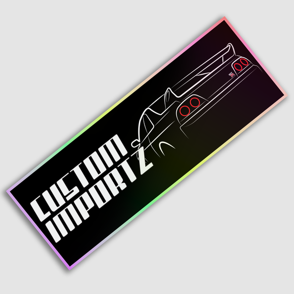 Custom Importz R33 GTR Holographic Slap Sticker