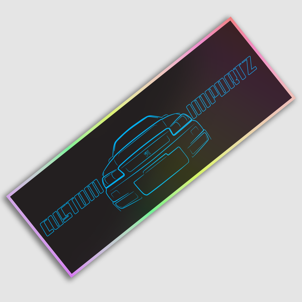 Custom Importz Blue R34 GTR Holographic Slap Sticker