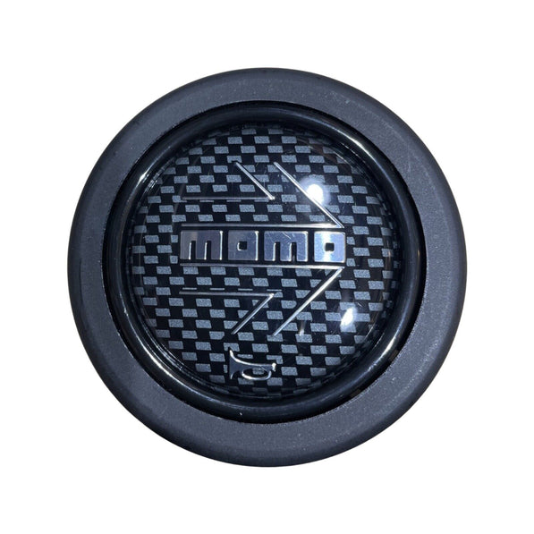 MOMO Chrome Arrow Over Carbon Round Lip Horn Button