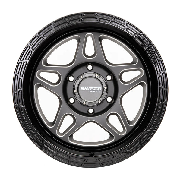 Sniper wheels Millrad Matt Gun Metallic / Gloss Black lip